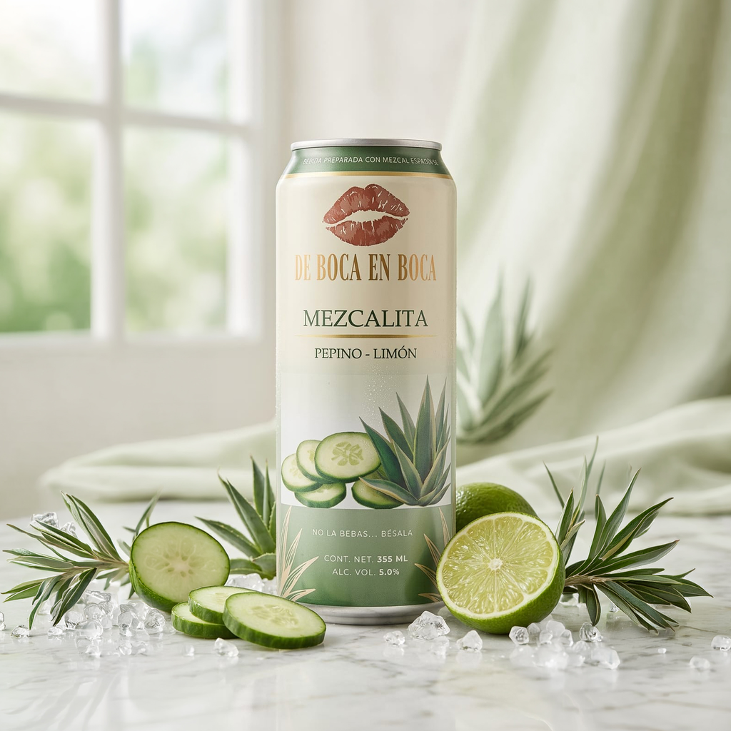 DE BOCA EN BOCA MEZCALITA PEPINO-LIMÓN - 355ML