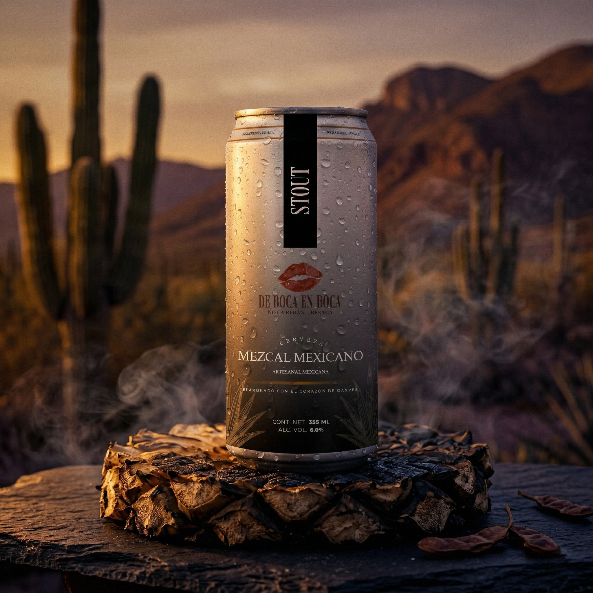 DE BOCA EN BOCA STOUT CON MEZCAL LATA - 355ML
